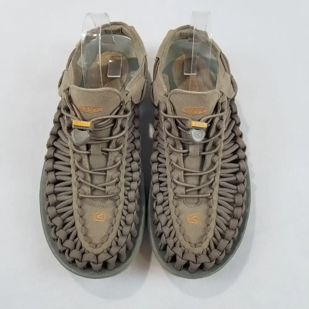 Keen UNEEK Sandals Mens Size 9.5 Brown Olive Woven Cord Water Hiking 1019475